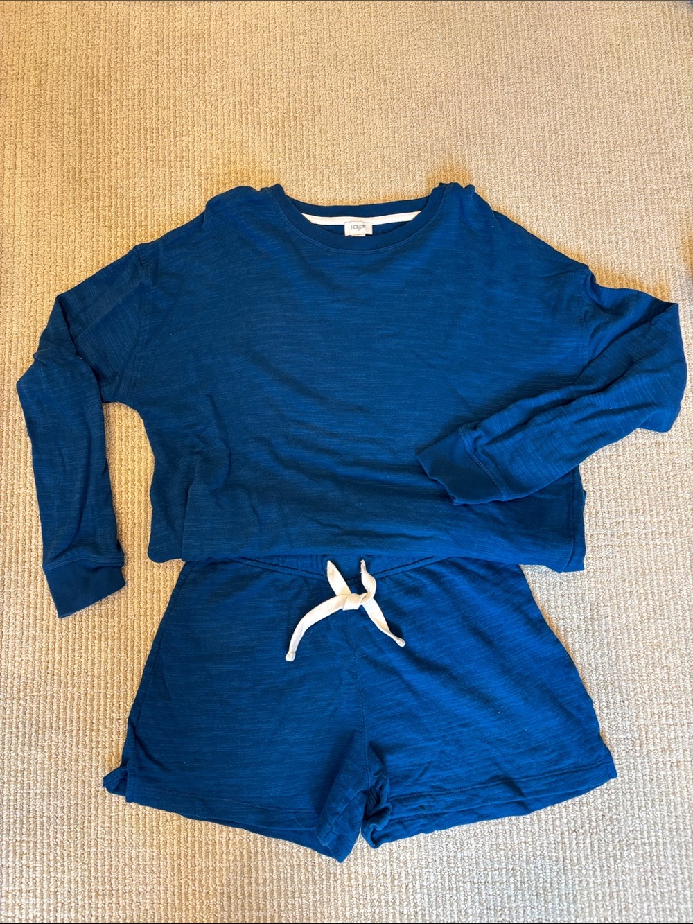 J. Crew Blue Two-Piece Lounge Set